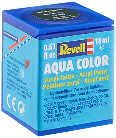 Revell - Su Bazlı Maket Boyası Siyah Yeşil Mat 18 Ml (36140)
