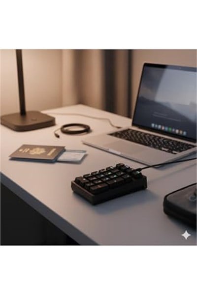 RGB Mekanik Sayısal Tuş Takımı | 21 Tuşlu Kablolu Numpad, Mavi Switch, Gaming & Ofis Klavye Siyah Tek Ebat