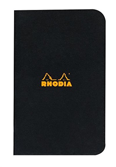Rhodia Kareli Zımbalı Defter, Siyah, 75x120 mm - Seçenekler: 75x120 mm, 148x210 mm, 210x297 mm