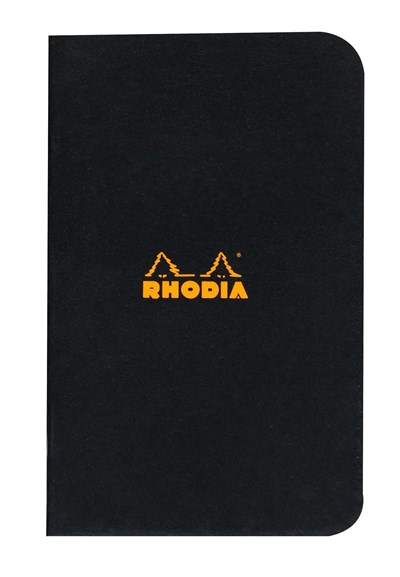 Rhodia Kareli Zımbalı Defter, Siyah, 75x120 mm - Seçenekler: 75x120 mm, 148x210 mm, 210x297 mm