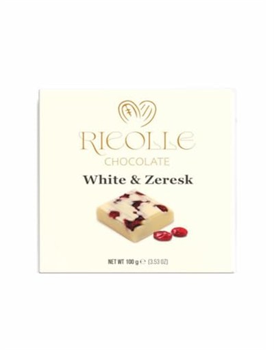 Ricolle Chocolate White and Zereshk 100 gr (EKŞİ ve TATLI)