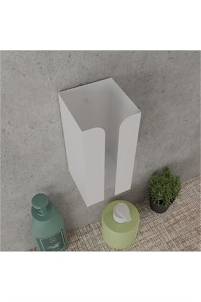 Risingmaber Metal Beyaz Güçlü Yapışkanlı Organizer Peçetelik,Dispenser Mutfak Banyo Peçetelik MT107B