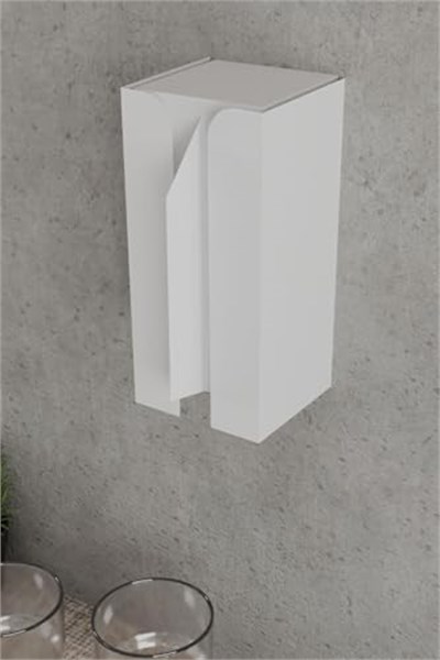 Risingmaber Metal Beyaz Güçlü Yapışkanlı Organizer Peçetelik,Dispenser Mutfak Banyo Peçetelik MT107B