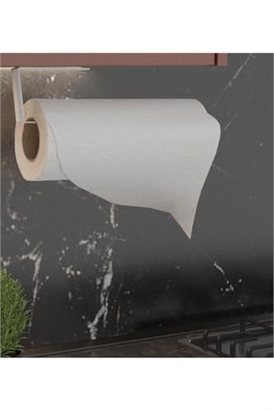 Risingmaber Metal Beyaz Yapışkanlı Kağıt Havluluk Yapışkanlı Havlu Askılığı, Banyo Askısı Yapışkanlı Havluluk ve Peçetelik 3M Yapışkanlı Tasarım MT72B
