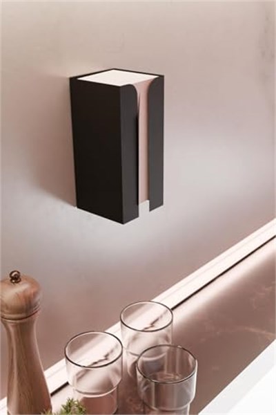 Risingmaber Metal Siyah Güçlü Yapışkanlı Organizer Peçetelik,Dispenser Mutfak Banyo Peçetelik MT107S