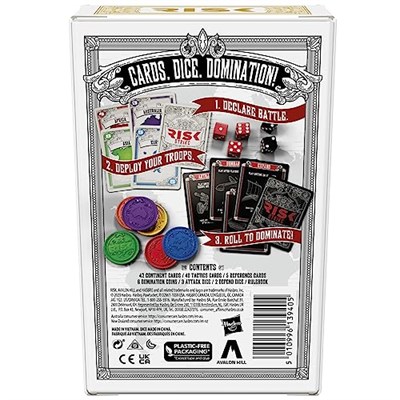 Risk Strike Cards and Dice Game, Quick-Playing Strategy Card Game for 2-5 Players, 20 Min. Average, Family Games, Party Games - İngilizce versiyon