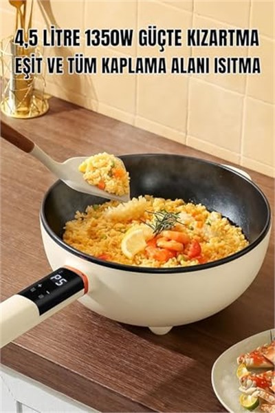 ROBO Çift Katlı Dijital Elektrikli Otomatik Yemek Pişirici Tencere 4.5 Litre 32 Cm