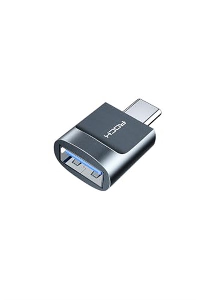 ROCK Type-C - USB-A OTG Çevirici Adaptör, MacBook/iPad Pro/Galaxy Uyumlu, 5Gbps Veri Aktarımı, Alüminyum Alaşım, Gri, CA03 Model