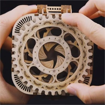 ROKR 3D Ahşap Yapboz Mekanik Hazine Kutusu Modeli Kendin Yap Zeka Oyunları Projeleri 14 Yaş ve Üzeri Yetişkinler için