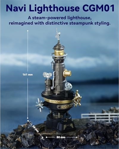 ROKR 3D Yapboz Plastik Metal Modeller Yapı Setleri Yetişkinler, DIY El İşi Hediyeleri Endüstri Şehri (Navi Deniz Feneri) CGM01 - Seçenekler: Retro, Yağ Pompası Jack