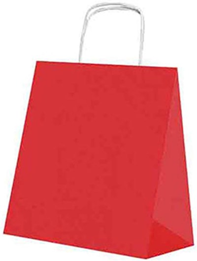 Roll-Up Kraft Çanta Kırmızı Küçük Boy 18x24cm 25li