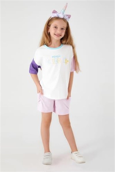 Roly Poly Kız Çocuk Krem Şortlu Takım, 2-4 Yaş, 8681255943858