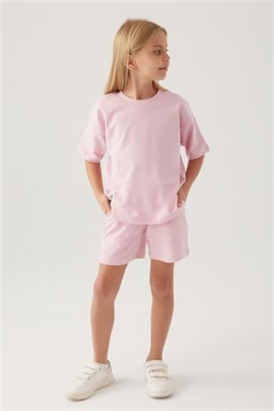 ROLYPOLY Kız Çocuk Pembe Şortlu Takım, 3-4 Yaş, 8684053198925