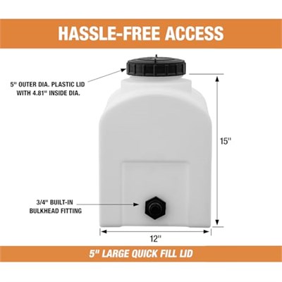 RomoTech 82123879 Kubbeli Polietilen Rezervuar Su Tankı, Çiftçilik İnşaatı ve Daha Fazlası, 20,5 Litre, Sele