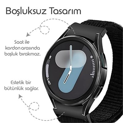 Rongep Samsung ile Uyumlu Yeni Nesil Bağlantı Hasırlı Kumaş Kordon Galaxy Watch 7/6/5/4 Serisi için Galaxy Watch 7 Kordon (40mm/44m - Seçenekler: Black, Canary, Khaki, Orange, Reef, Scuba Black, White