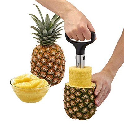 RÖSLE Ananas Dilimleyici Pro 12849 - Paslanmaz Çelik ABS, Kulp Uzunluğu 27 cm, Çaba Harcamadan Ananasları Eşit Dilimler, Sapın Kolay Çıkarılması İçin Fırlatma Yuvası