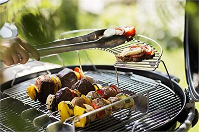 RÖSLE Barbekü Şiş Tutucu 6lı Set 25072-6 şiş ve bir raf seti, Paslanmaz Çelik, Şişler Döndürülebilir, 4 Konumda Her Yönden Izgara, Her şişin uzunluğu 33 cm