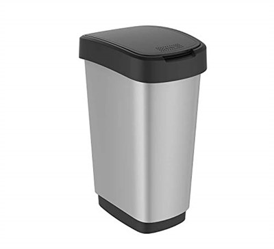 Rotho Swing Çöp Kutusu 50L Metalik Gri