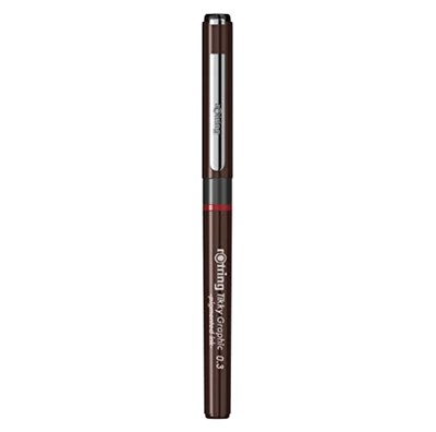 rOtring 1904753 Tikky Grafik Fiber Uçlu Kalem, Siyah Mürekkep, Kahverengi Gövde, 0.3 mm - Bedenler: 0.1 Mm, 0.2 Mm, 0.3 Mm, 0.5 Mm, 0.4 Mm, 0.7 Mm, 0.8 Mm