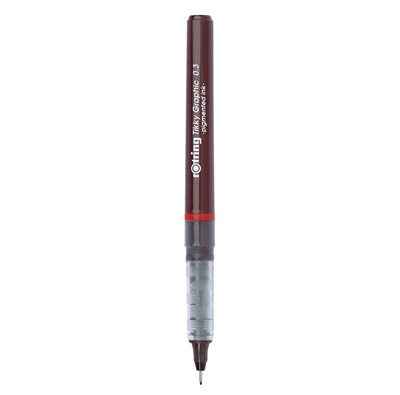 rOtring 1904753 Tikky Grafik Fiber Uçlu Kalem, Siyah Mürekkep, Kahverengi Gövde, 0.3 mm - Bedenler: 0.1 Mm, 0.2 Mm, 0.3 Mm, 0.5 Mm, 0.4 Mm, 0.7 Mm, 0.8 Mm