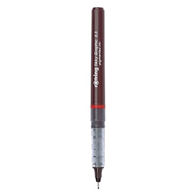 rOtring 1904753 Tikky Grafik Fiber Uçlu Kalem, Siyah Mürekkep, Kahverengi Gövde, 0.3 mm - Bedenler: 0.1 Mm, 0.2 Mm, 0.3 Mm, 0.5 Mm, 0.4 Mm, 0.7 Mm, 0.8 Mm