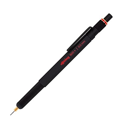 Rotring 800+ İki Fonksiyonlu Mekanik Gizli Uçlu Kurşun Kalem Siyah,0.5 mm - Bedenler: 0,5 mm, 0,7 mm