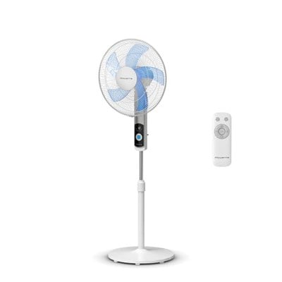 Rowenta Turbo Silence ayaklı vantilatör, sessiz gece modunda, enerji tasarruflu, 12 hız kademesi, dijital LED ekran, zamanlayıcı, uzaktan kumanda, beyaz, VU5650F0