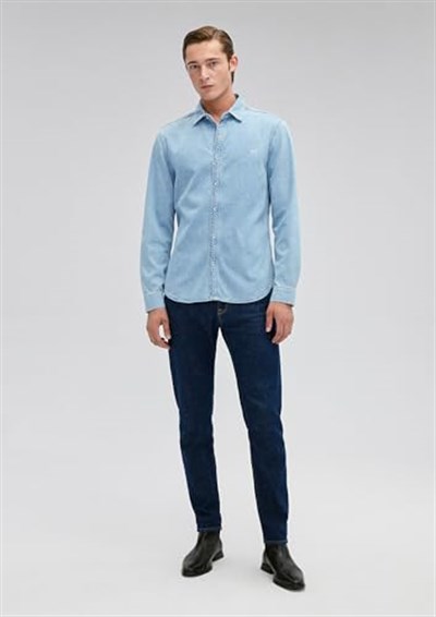Roy Lux Black Açık Mavi Jean Gömlek Slim Fit/Dar Kesim 0210496-83856
