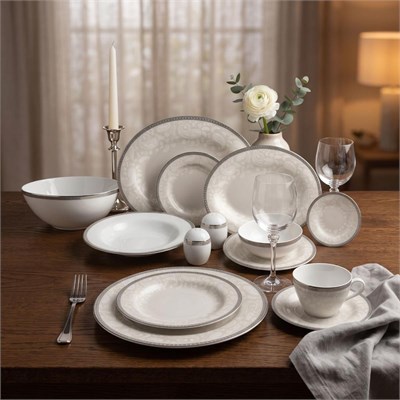 Royal Canterbury Milada Platinum 55 Parça Yemek Takimi
