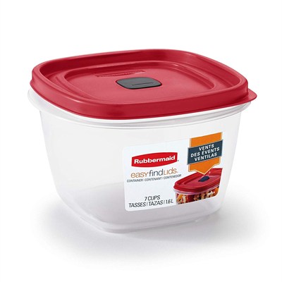 Rubbermaid 2030330 Easy Find Vented Lid Food Storage Containers, 7-Cup (3)