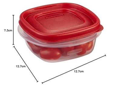 Rubbermaid Easy Find Lids Yiyecek Saklama Kapları, 1,25 Fincan, Yarışçı Kırmızısı, 4 Parça Set