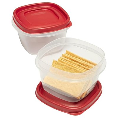 Rubbermaid Easy Find Lids Yiyecek Saklama Kapları, 2 Bardak, Yarışçı Kırmızısı, 4 Parça Set