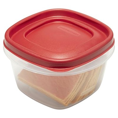 Rubbermaid Easy Find Lids Yiyecek Saklama Kapları, 2 Bardak, Yarışçı Kırmızısı, 4 Parça Set