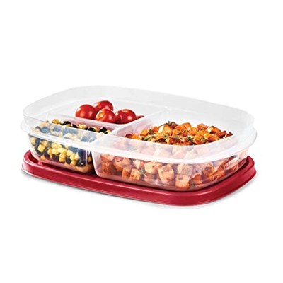 Rubbermaid EasyFindLids Yemek Hazırlama Kapları, 5,1 Fincan, Kırmızı