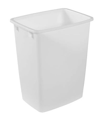 Rubbermaid Küçük Mutfak Banyo Çöp Kovası, Lavabo Altı Çöp Sepeti, Plastik, Beyaz, 9 Galon