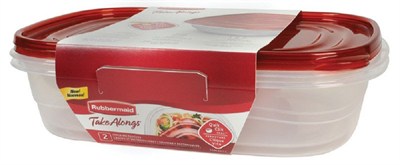Rubbermaid TakeAlongs Büyük Dikdörtgen Gıda Saklama Kapları, 1 Galon, Ton Biber, 2 Adet