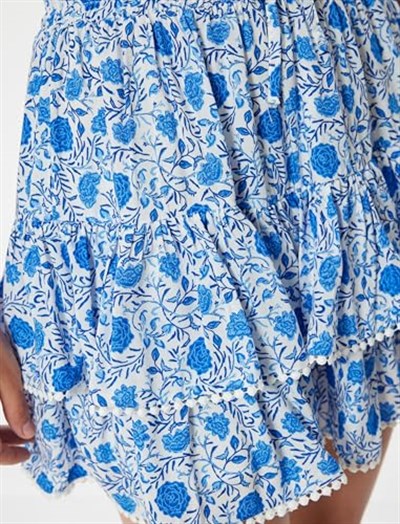 Ruffle Floral Mini Skirt