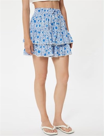 Ruffle Floral Mini Skirt