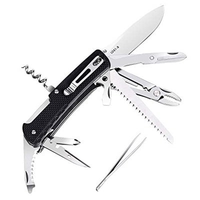 Ruike bıçak TREKKER LD51-B, çok yönlü fonksiyonel çakı Tirbuşon, kablo ve – Verbieger, cımbız, makas etc. – Yeni Benture.