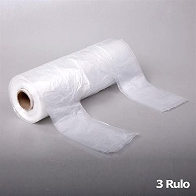 Rulo Şeffaf Market Poşet Torba - Hışır Atlet Poşet - Büyük Boy - 200 Adetlik 3 Rulo