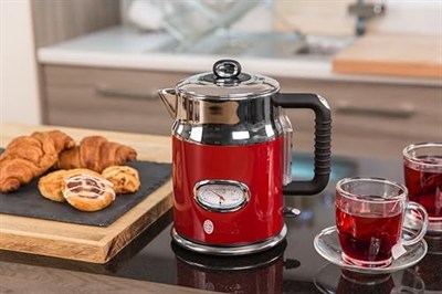 Russell Hobbs 21670-70 Su Isıtıcı, 1.7L, 2400W, Hızlı Kaynatma Özelliği, Retro Tasarım, Su Sıcaklığı Göstergesi, Doldurma Miktarı İşaretlemesi, Mükemmel Su Dökme Ağzı, Eski Çay Makinesi [Enerji Sınıfı