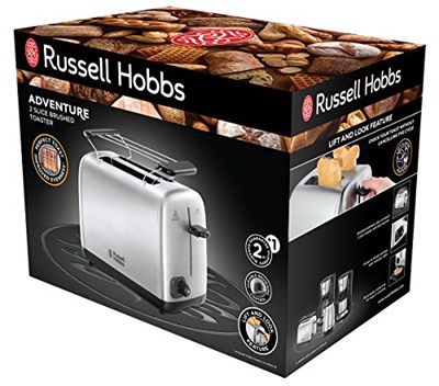 Russell Hobbs 24080-56 İki Dilimli Ekmek Kızartma Makinesi Macera-24080-56, Gümüş