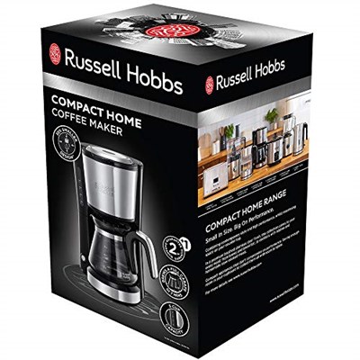 Russell Hobbs 24210-56 Mini Kahve Makinesi, Kompakt, 650 Watt, 5 Fincana Kadar, Paslanmaz Çelik, 0,6 Litre - Seçenekler: Kahve Makinesi, Mini su ısıtıcısı, Mini cam su ısıtıcısı