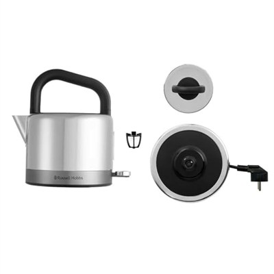 Russell Hobbs Distinctions 26422-70 su ısıtıcısı [1,5 l] paslanmaz çelik titanyum (hızlı pişirme fonksiyonu, çıkarılabilir kireç filtresi, optimize edilmiş dökme ağzı, dış su seviyesi göstergesi) çay