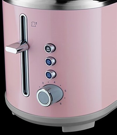 Russell Hobbs Ekmek Kızartma Makinesi Bubble Pembe, 2 Ekstra Geniş Tost Yuvası, Sandviç Eki, 6 Ayarlanabilir Kızartma Seviyesi + Buz Çözme ve Isıtma Fonksiyonu, Hızlı Kızartma Teknolojisi, 930W, 25081