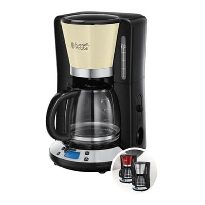 Russell Hobbs Remington 24033-56 Kahve Makinesi Colours+ Creme (Maks. 10 Fincan, 1,25 l Cam Sürahi, Sıcak Tutma Plakası, 1100 W)