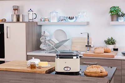 Russell Hobbs Retro ekmek kızartma makinesi, retro geri sayım göstergesi, ekmek başlığı dahil, 6 ayarlanabilir kızartma kademesi + çözme ve ısıtma fonksiyonu, 1300 W, Vintage 21682-56