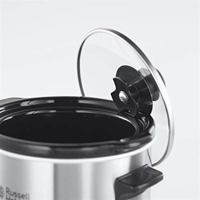 Russell Hobbs Slow Cooker Mini [ağır 2 l seramik pişirme tenceresi, isteğe göre sıcaklık dağılımı] kompakt yavaş pişirici (3 sıcaklık ayarı ve sıcak tutma fonksiyonu, 145 W) yavaş pişirici 25570-56