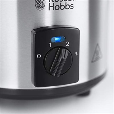 Russell Hobbs Slow Cooker Mini [ağır 2 l seramik pişirme tenceresi, isteğe göre sıcaklık dağılımı] kompakt yavaş pişirici (3 sıcaklık ayarı ve sıcak tutma fonksiyonu, 145 W) yavaş pişirici 25570-56