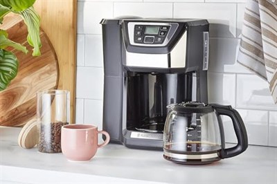Russell Hobbs Victory Öğütücülü Kahve Makinesi (1,5 l cam sürahi, 12 fincan, dijital programlanabilir zamanlayıcı, öğütme ayarı, kahve çekirdekleri için kahve makinesi, filtre kahve makinesi 22000-56